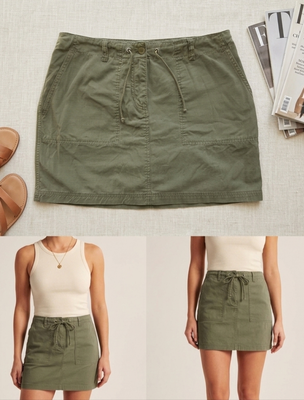 Jones New York Sport Olive Green Cargo Skort | Size 6